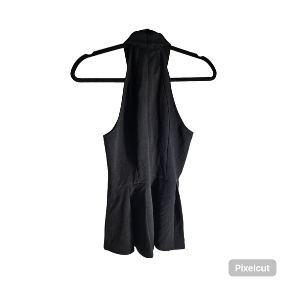 NWOT Size Small Allegra K Black Halter Peplum Blouse - Picture 5 of 6